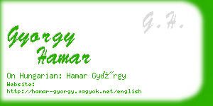 gyorgy hamar business card